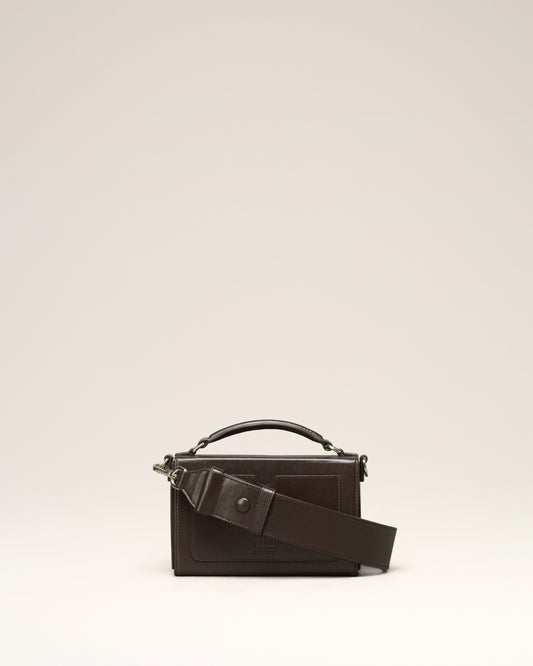 Brown Leather Ami de Coeur Lunch Box Bag