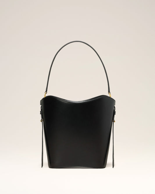 Black Leather Paris Paris Bucket Bag