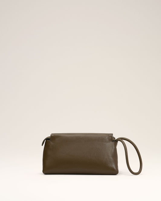 Khaki Leather Voulez-Vous Pouch