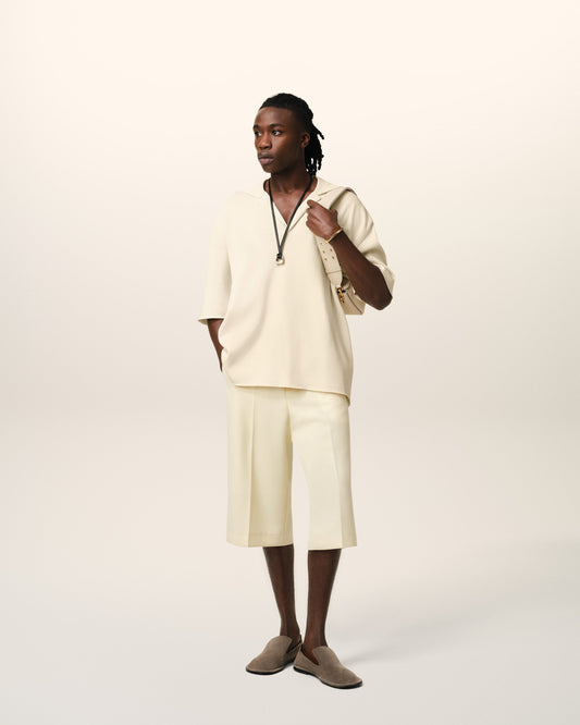 Beige Short Sleeve Polo