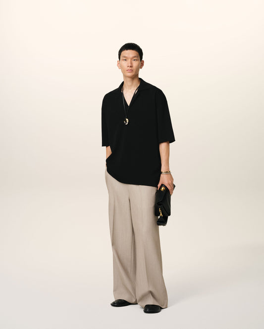 Black Short Sleeve Polo
