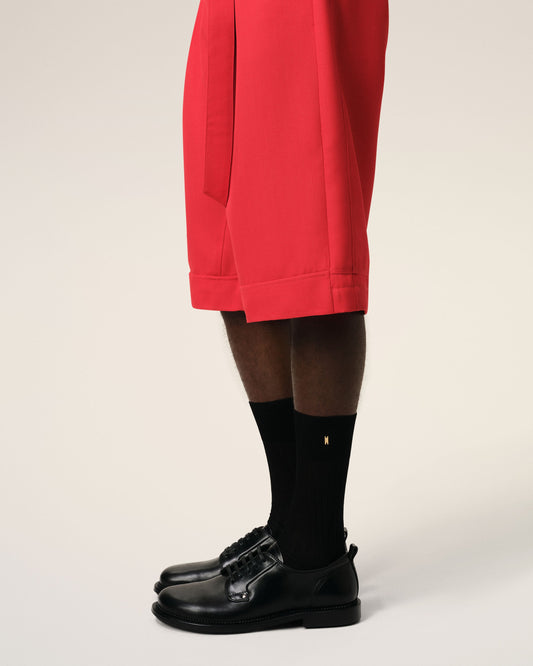 Black Cotton Ami de Coeur Plate Socks