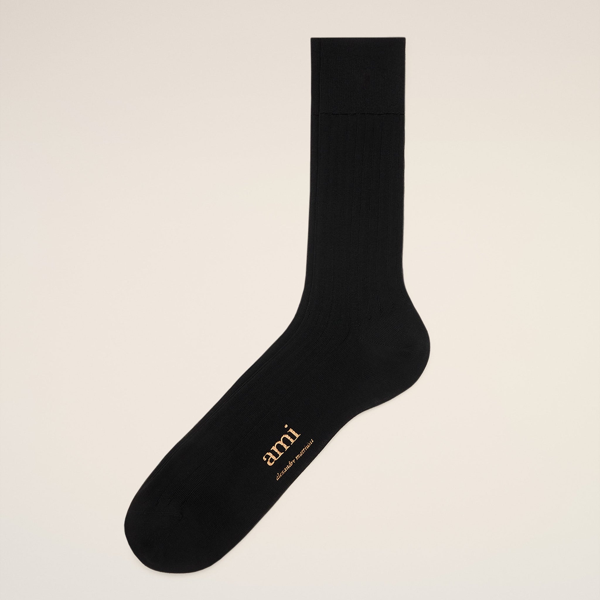 Black Cotton Ami de Coeur Plate Socks