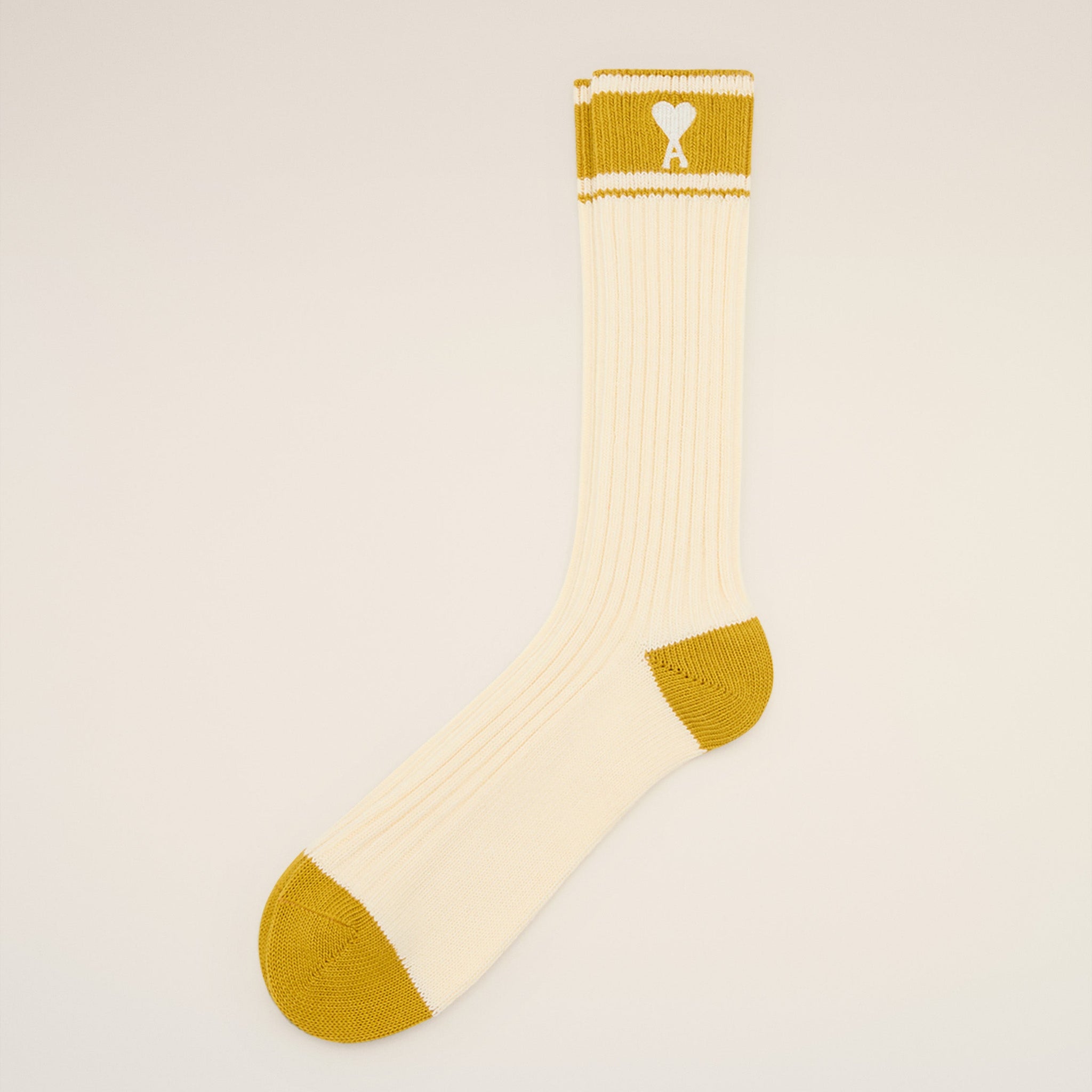 White Cotton Ami de Coeur Striped Socks