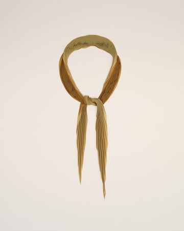 Mustard Pleated Diamond Shaped Scarf