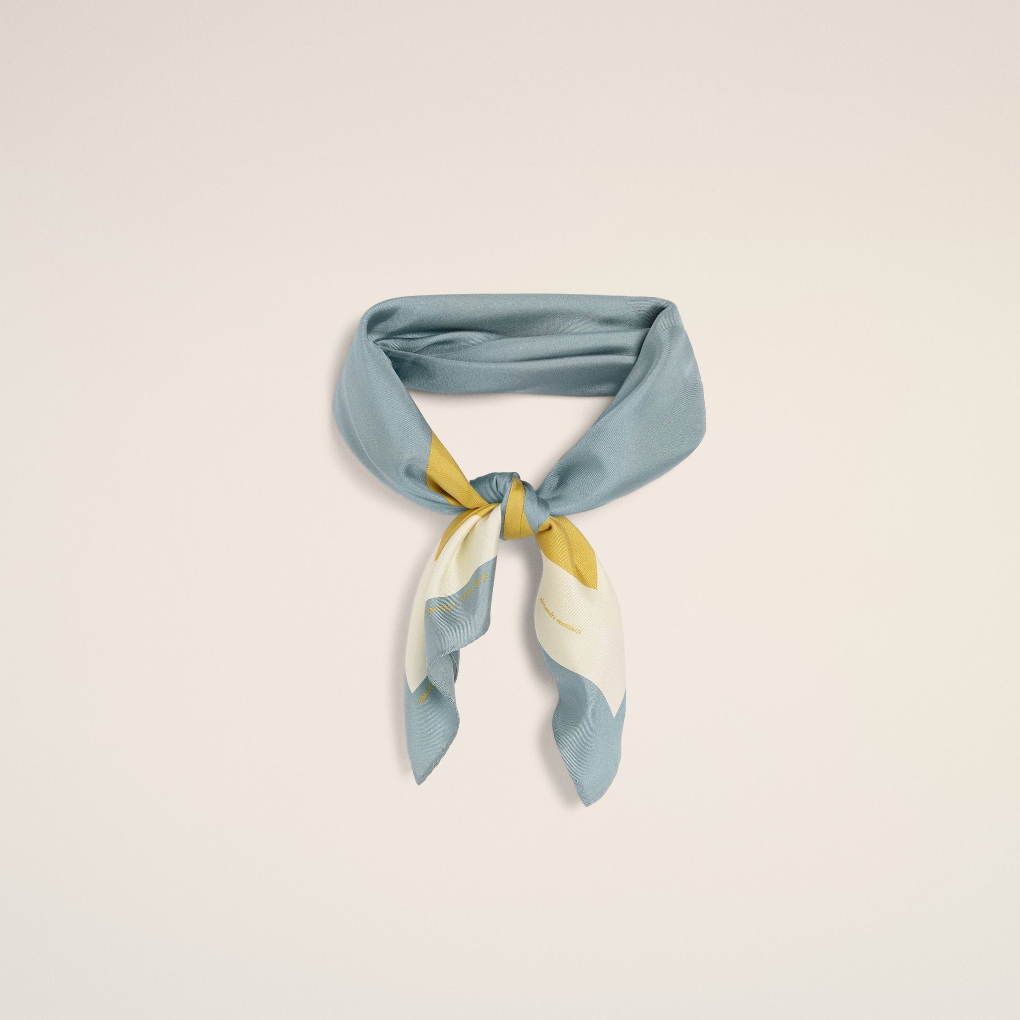 Tricolor Blue Silk Bandana