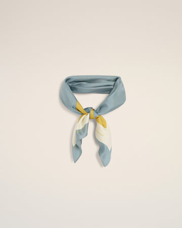 Tricolor Blue Silk Bandana