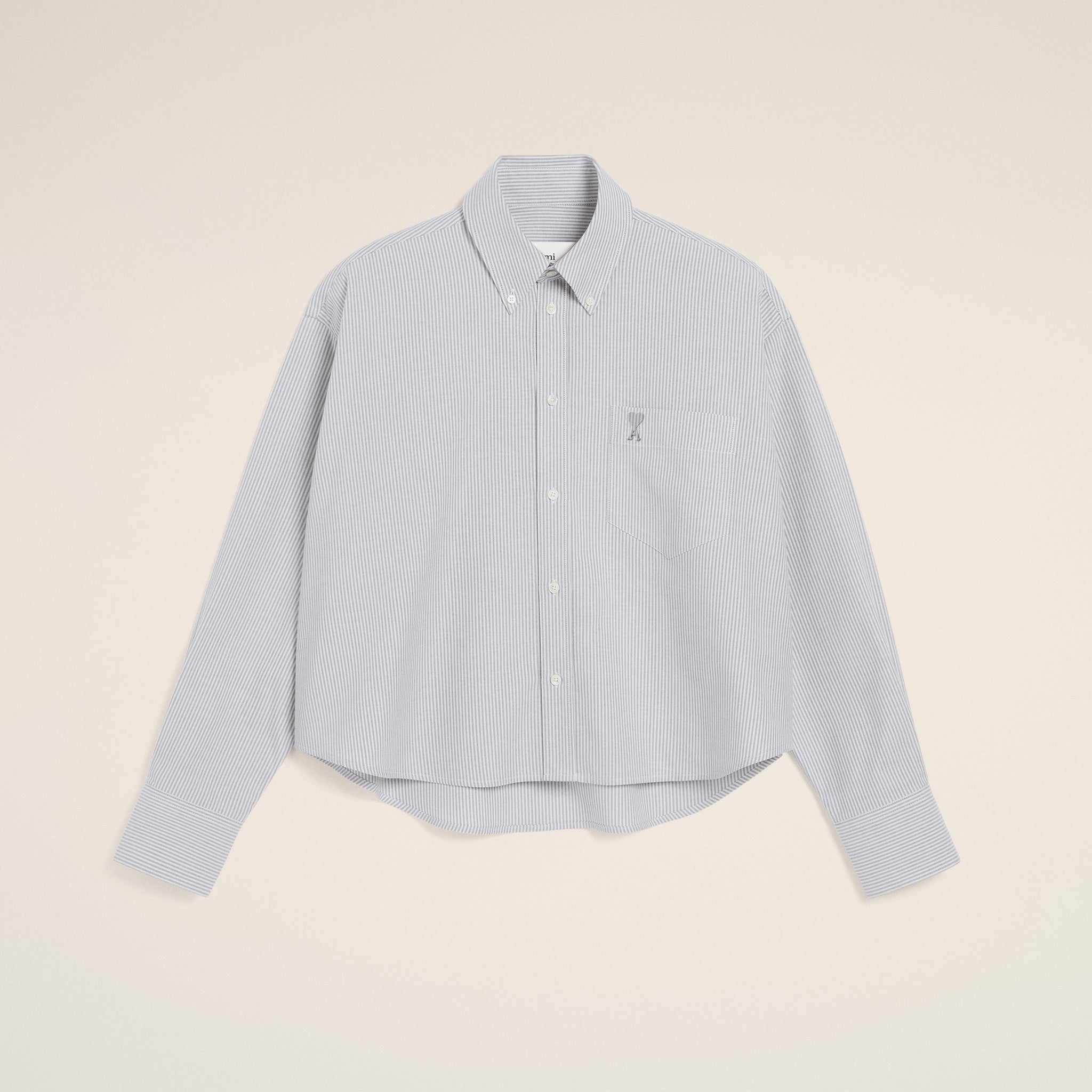 Purple Cotton Cropped Oversized Shirt