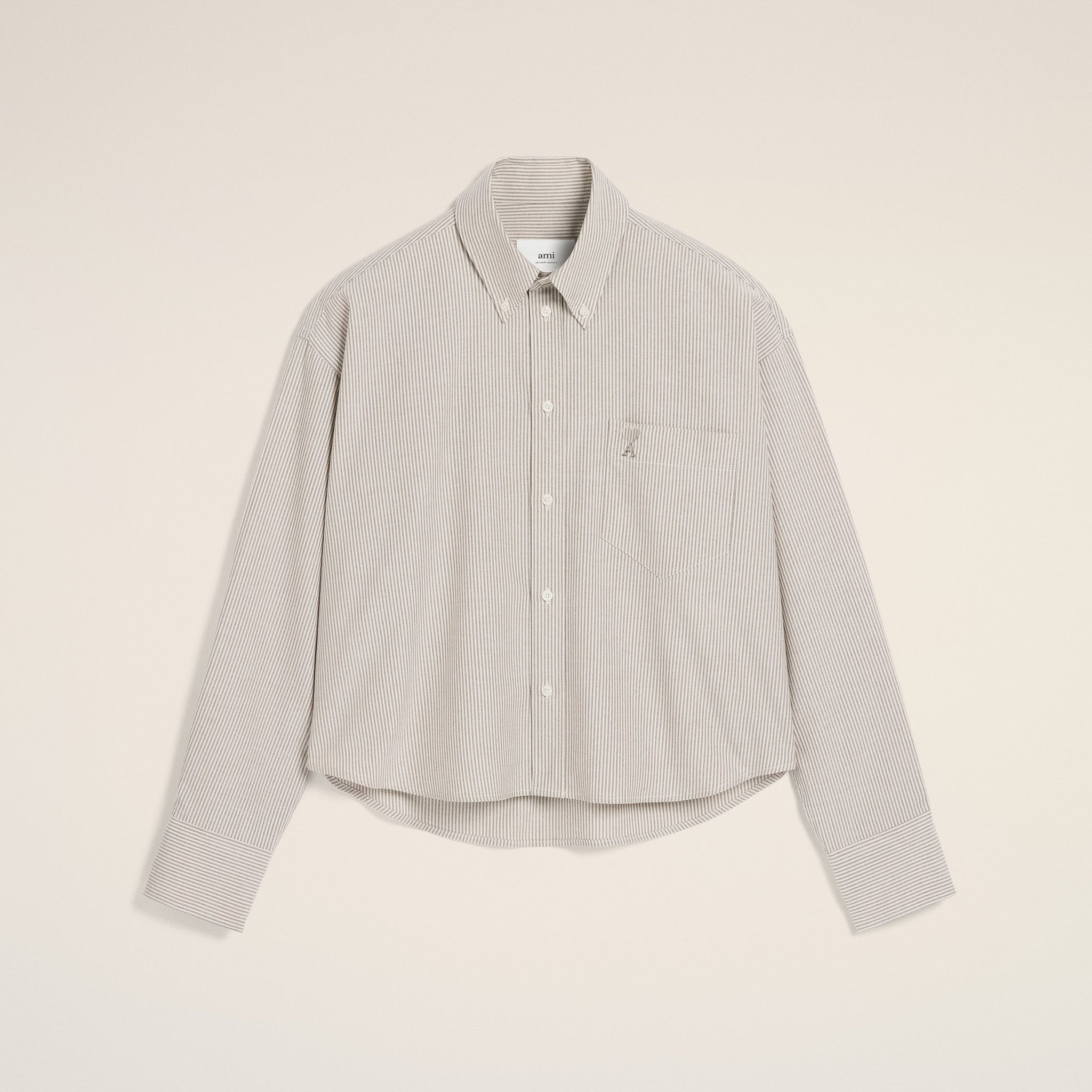 Green Cotton Cropped Oversized Shirt