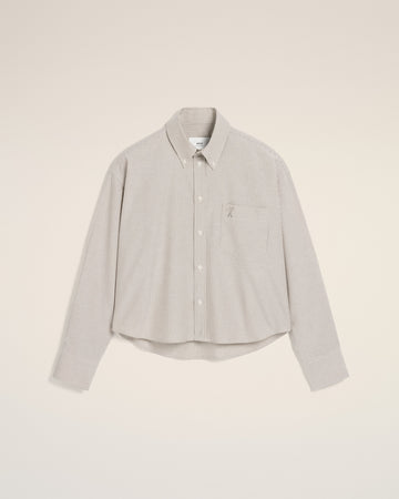 Green Cotton Cropped Oversized Shirt