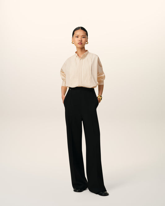 Beige Cotton Oversized Shirt