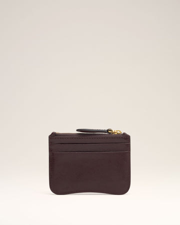 Burgundy Leather Paris Paris Zipped Card Holder