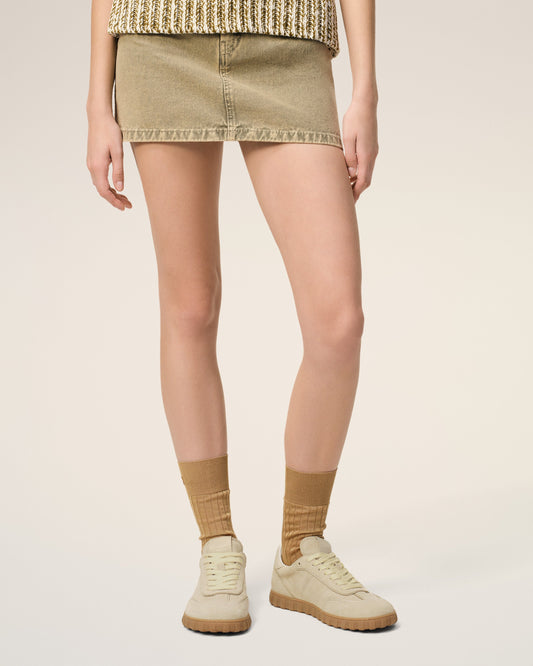 Yellow Leather Low Top Step Sneakers