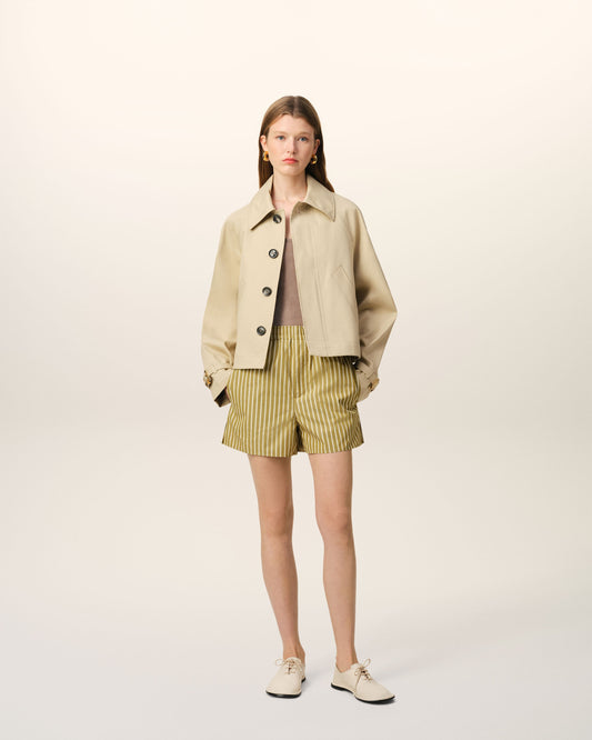 Khaki Cotton Elasticated Short