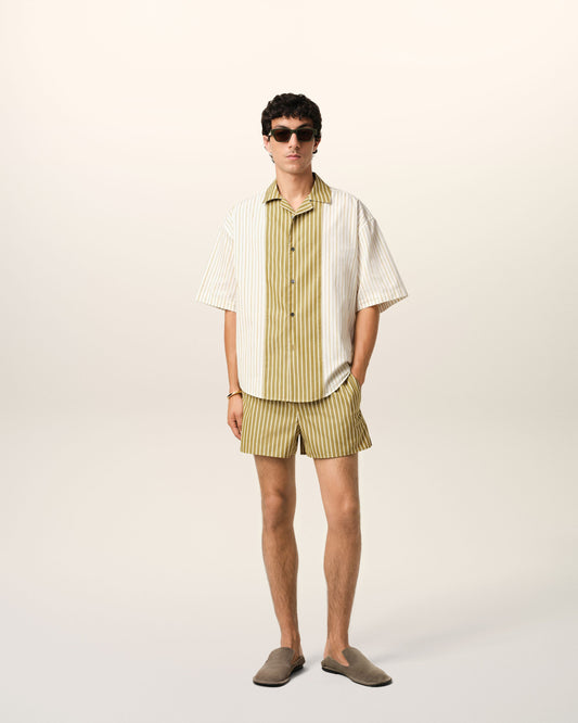 Khaki Cotton Elasticated Short