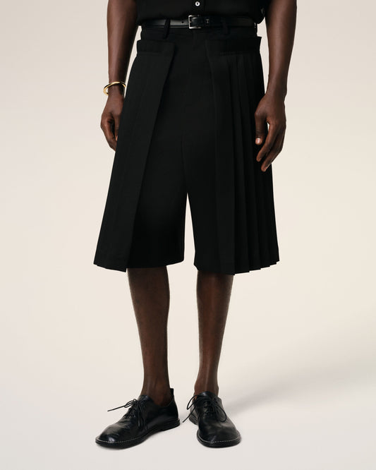 Black Leather One Cut Shoes