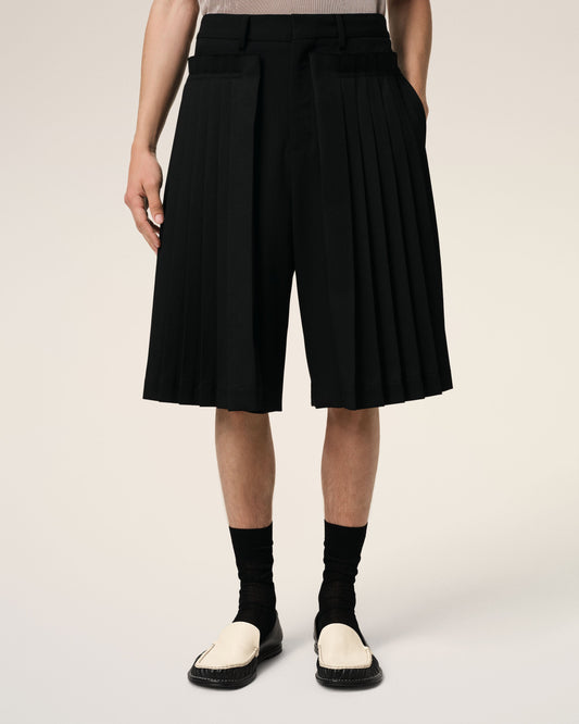 Black Leather Midi Loafers