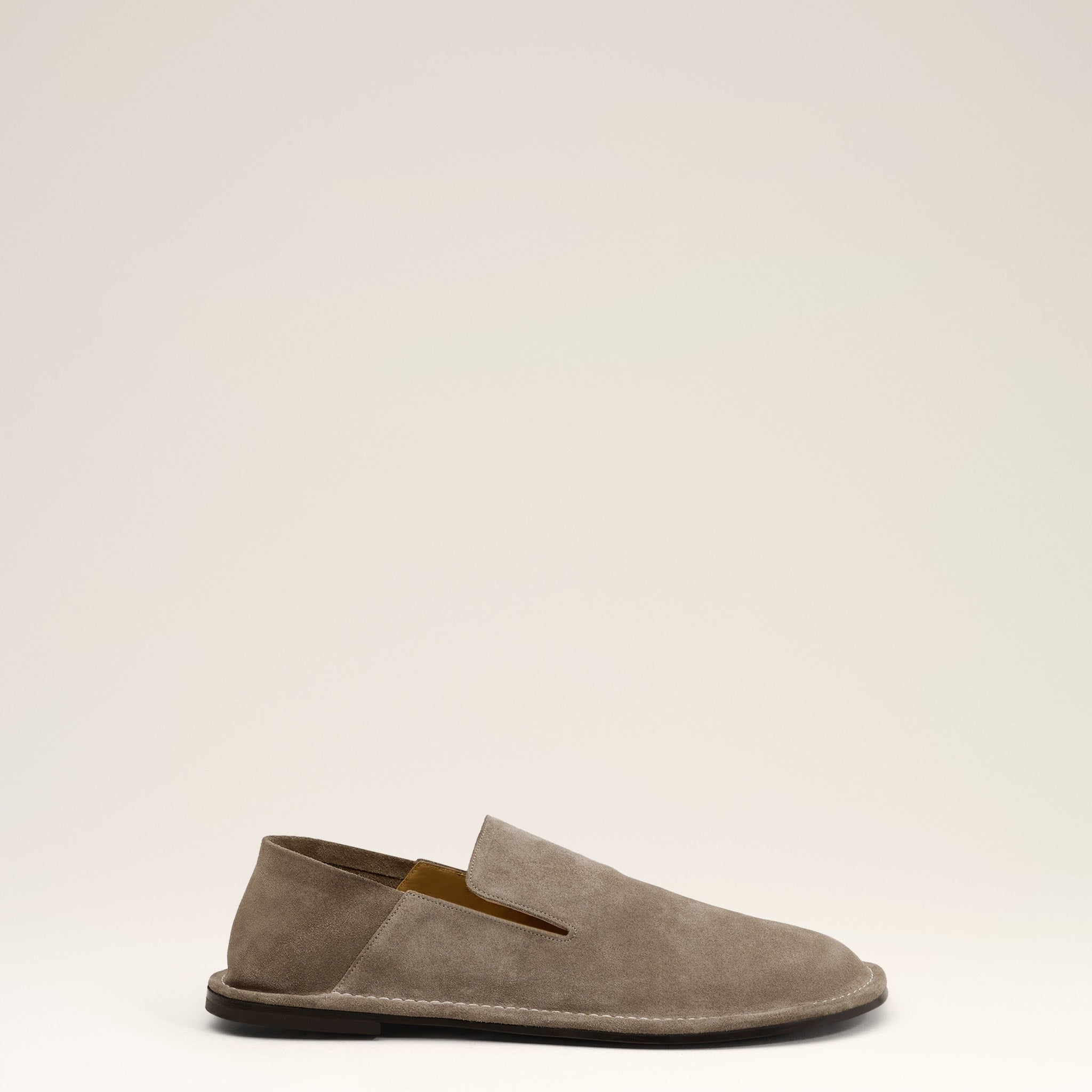 Beige Leather Midi Slippers