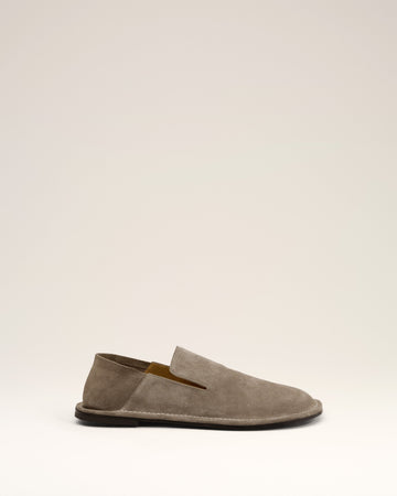 Beige Leather Midi Slippers