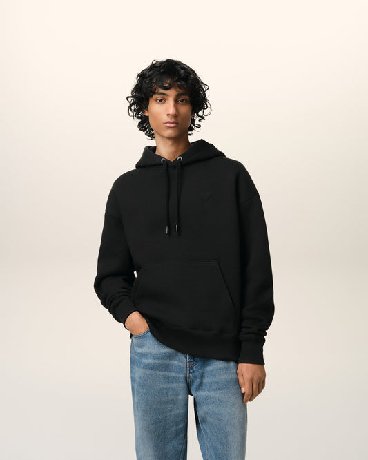 Black Cotton Ami de Coeur Hoodie