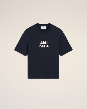 Navy Cotton Ami Paris Patch T-Shirt