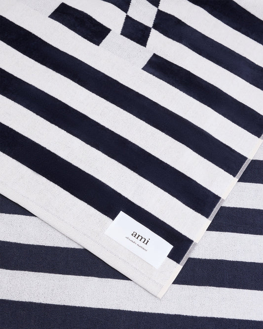 Navy Blue Cotton Ami de Coeur Beach Towel