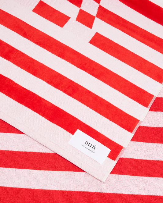 Red Cotton Ami de Coeur Beach Towel