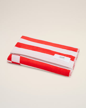 Red Cotton Ami de Coeur Beach Towel