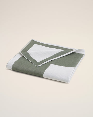 Green Cotton Bicolor Beach Towel