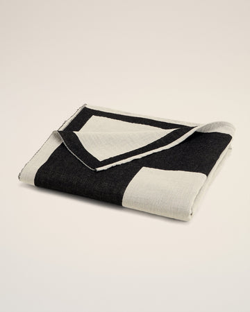 Black Cotton Bicolor Beach Towel
