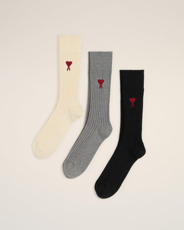 Tricolor Cotton Three Pack Socks
