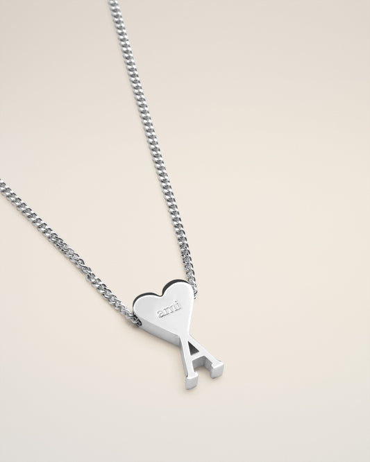 Silver Brass Ami de Coeur Pendant Necklace