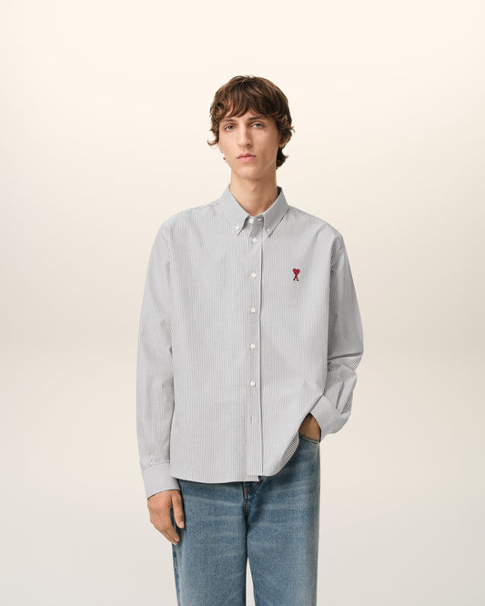 Black Cotton Button-Down Ami de Coeur Shirt