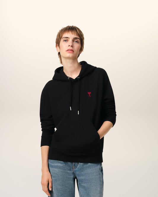 Black Cotton Ami de Coeur Hoodie