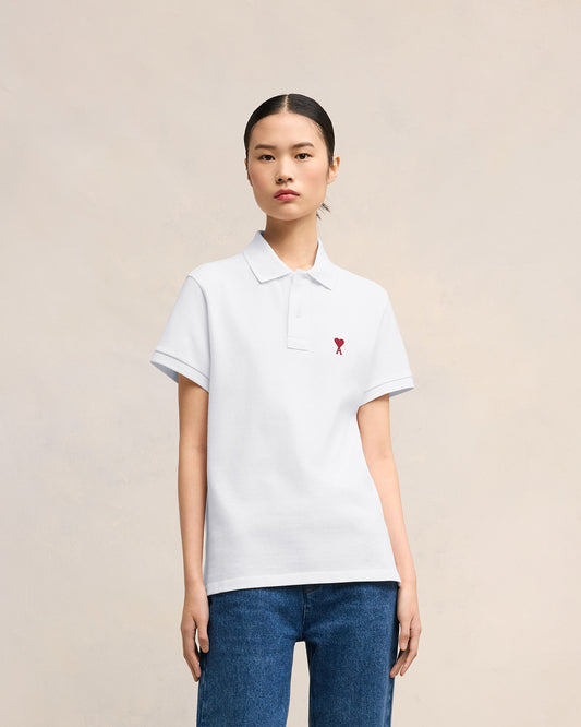 White Cotton Ami de Coeur Polo Shirt