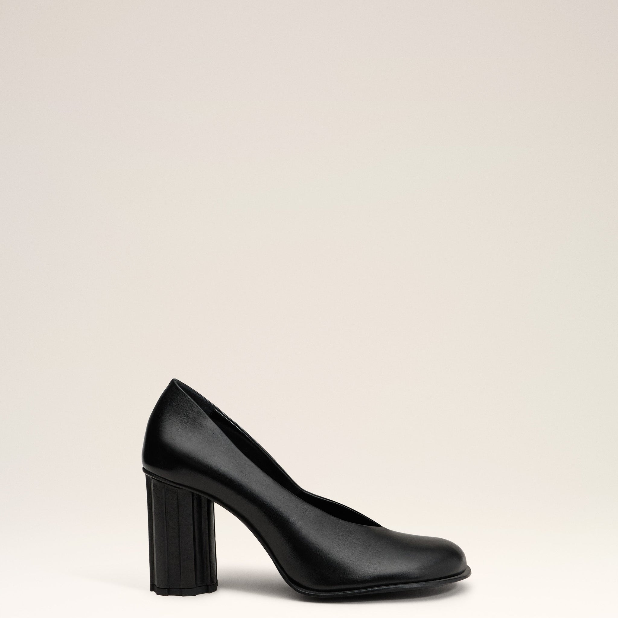 Black Leather Piano Pump