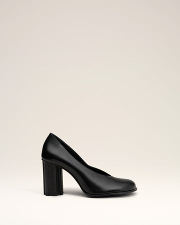 Black Leather Piano Pump