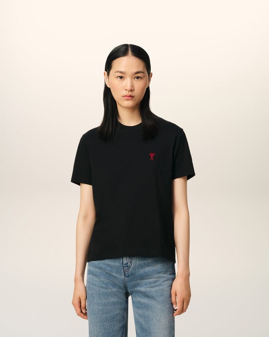 Black Cotton Ami de Coeur T-Shirt